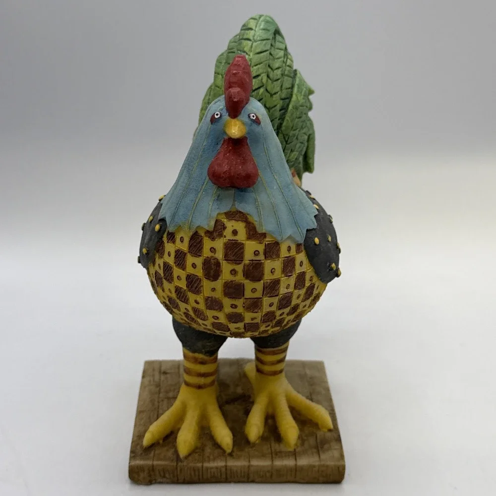 Patch Look 7 In. Resin‎ Rooster Figurina , Made In China